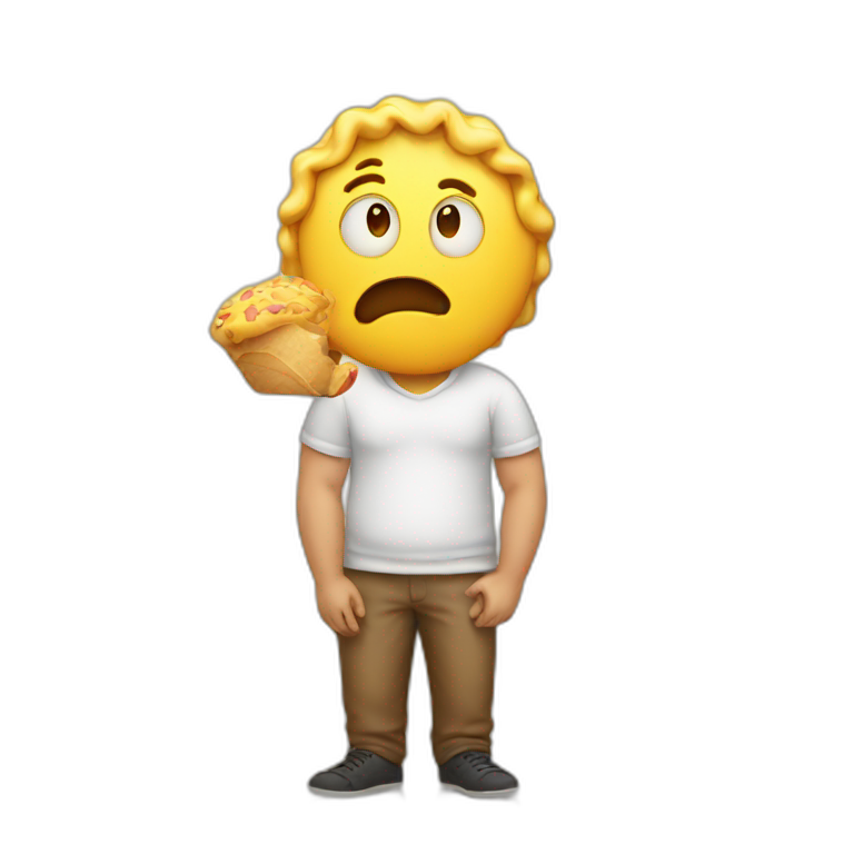 Guy thinking about food emoji