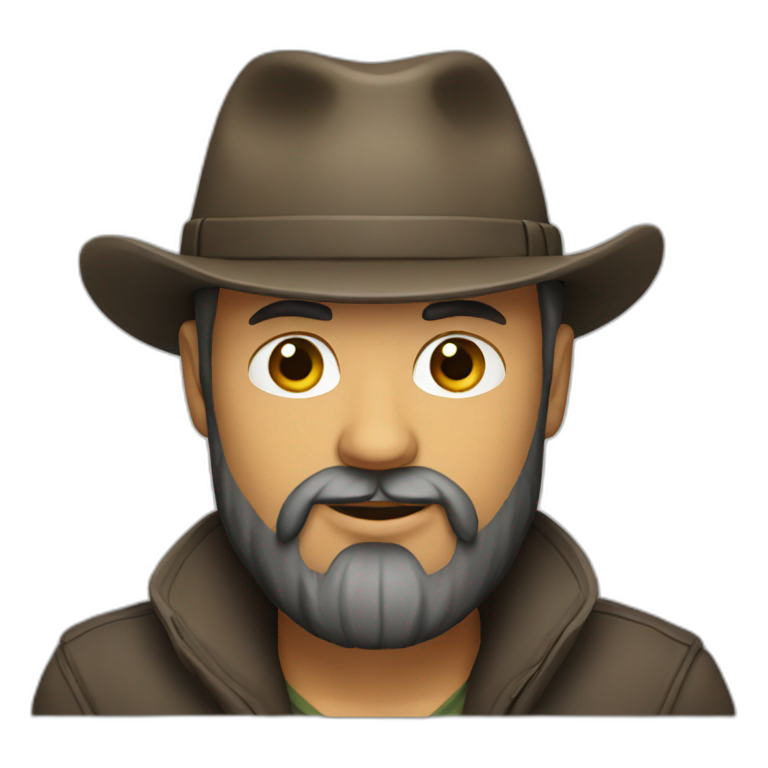 man with beard and a hat emoji
