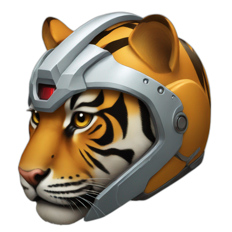 A tiger with the Iron man helmet emoji