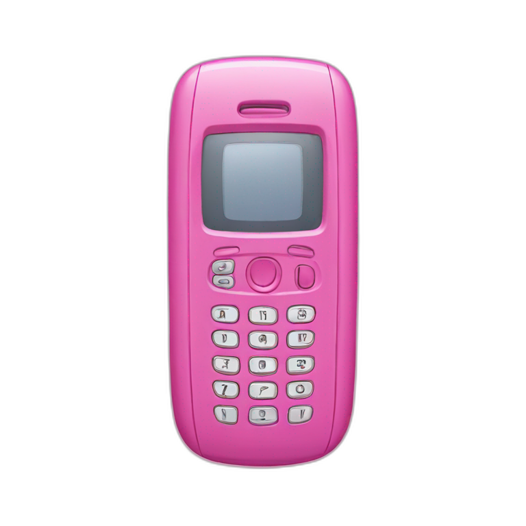 Pink closed flip-phone emoji