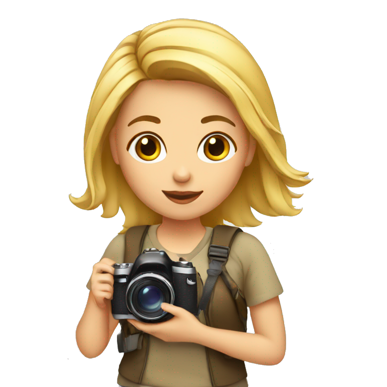 a girl blogger with a camera emoji