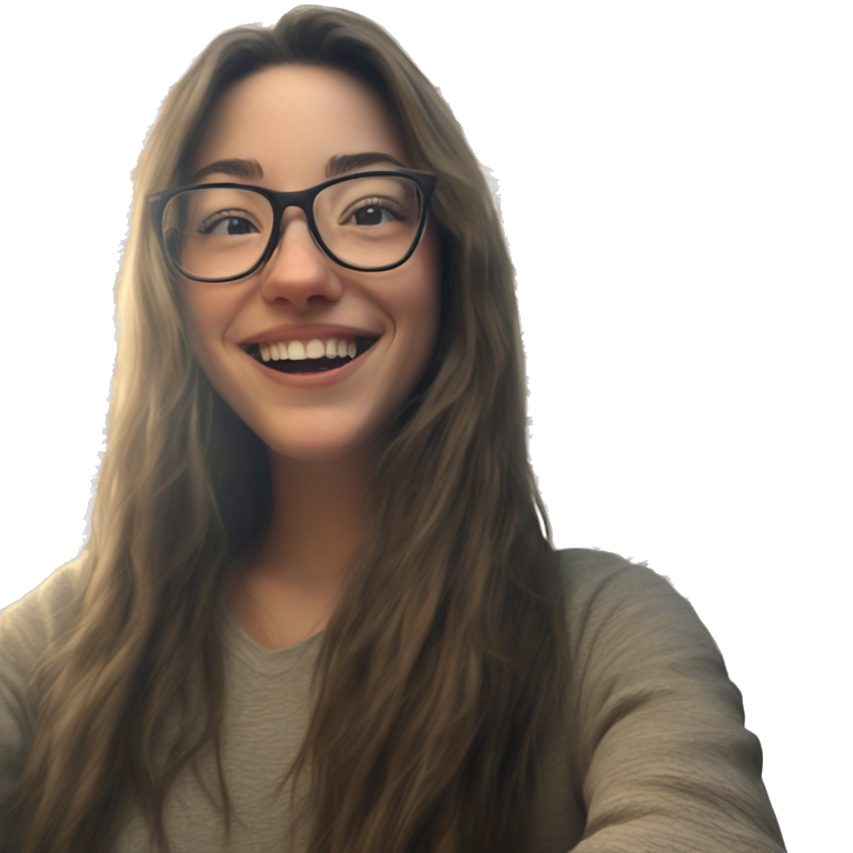 happy girl with glasses emoji