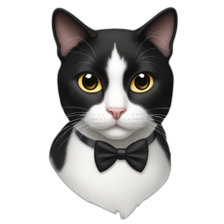 Black and white tuxedo cat emoji