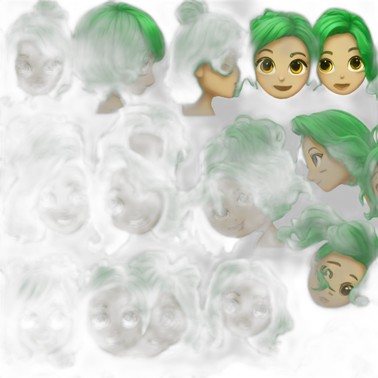 hair coloring green emoji