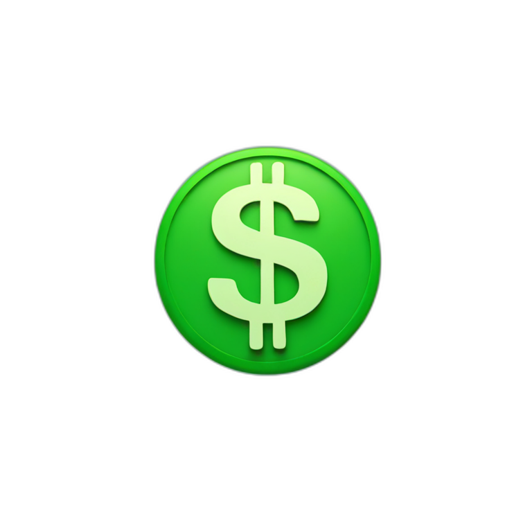 small dollar sign green with blue background emoji