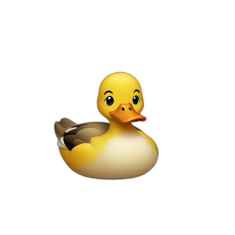 Duck on a duck emoji