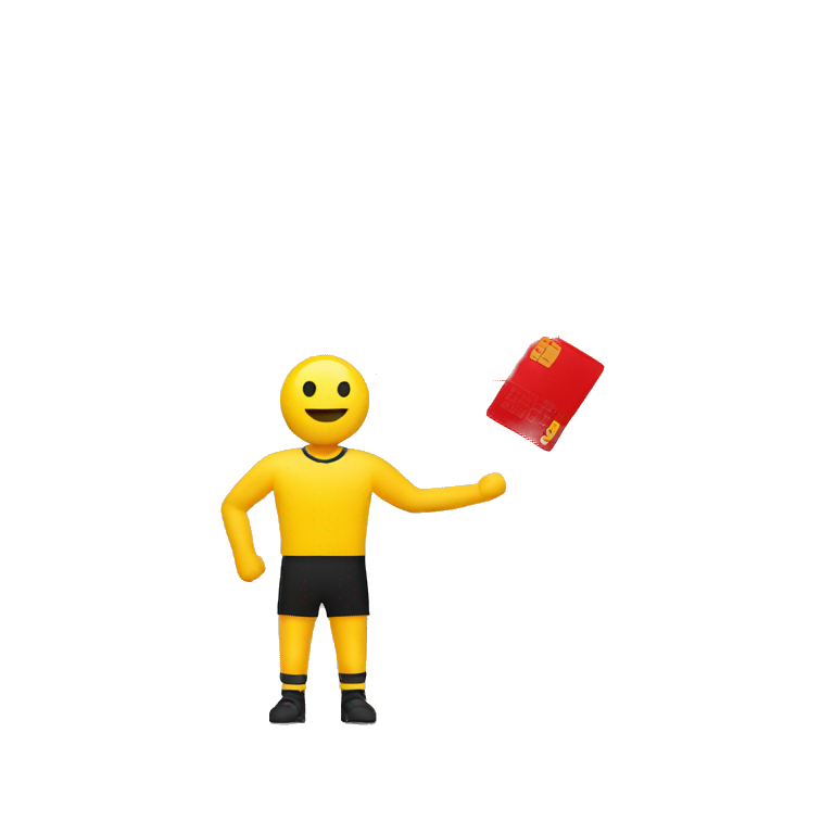 yellow card overlapped by a red card emoji
