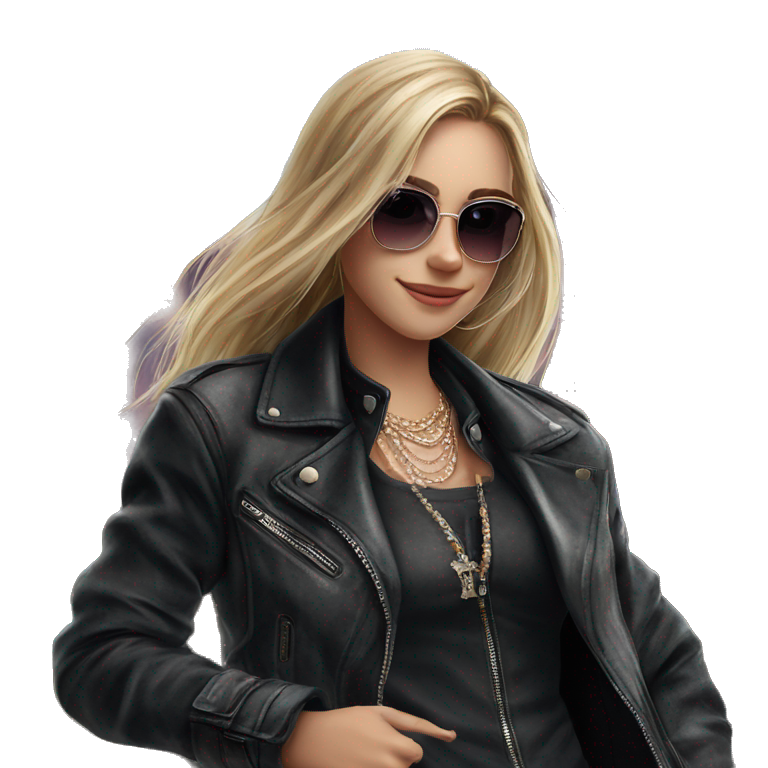 blonde girl in black jacket emoji