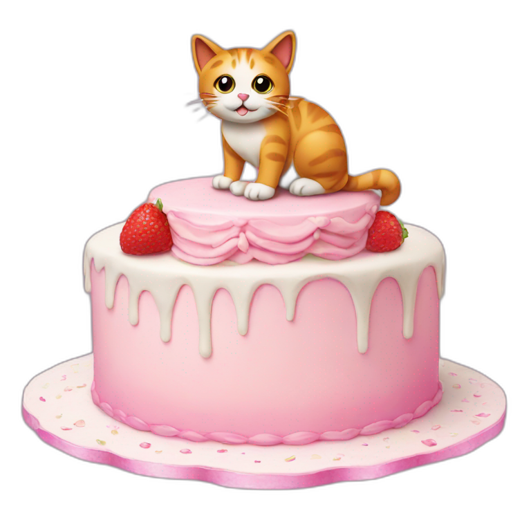 cat on top of cake emoji