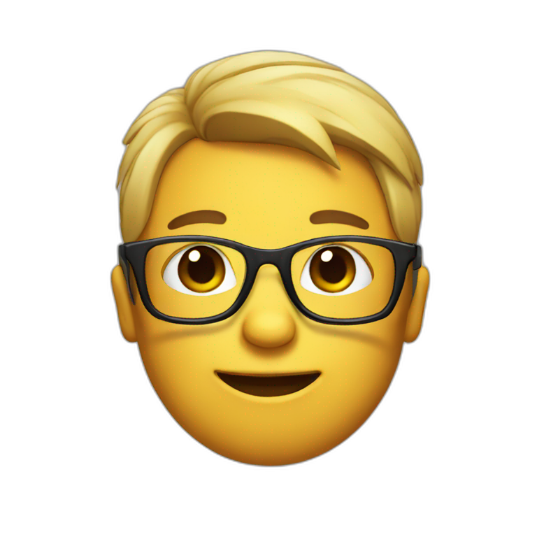 Cute with glasses emoji
