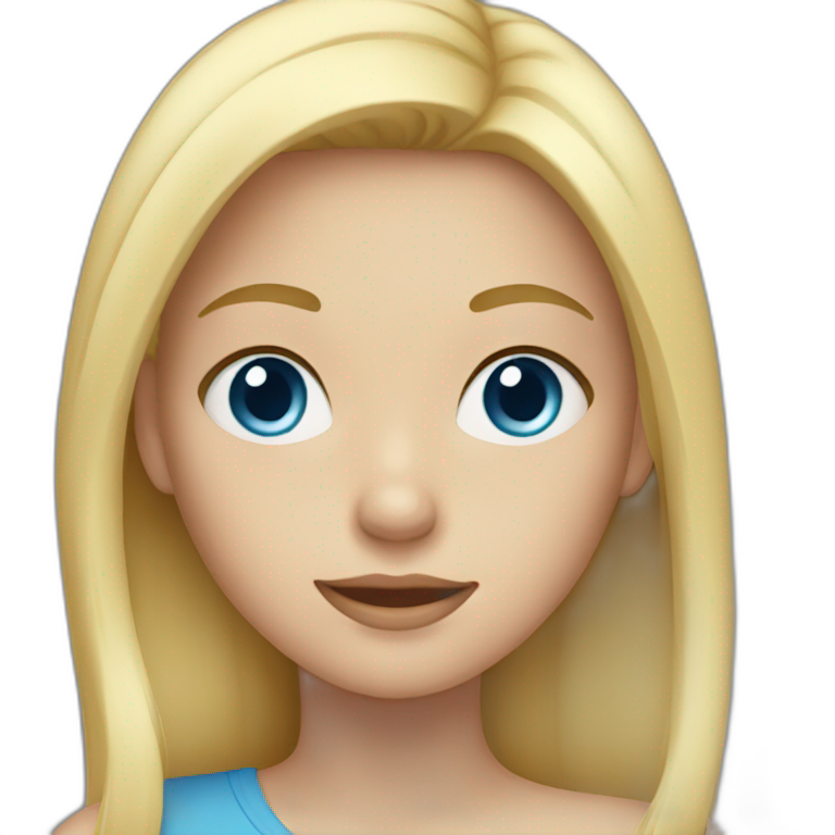 girl with blonde hair and blue eyes emoji