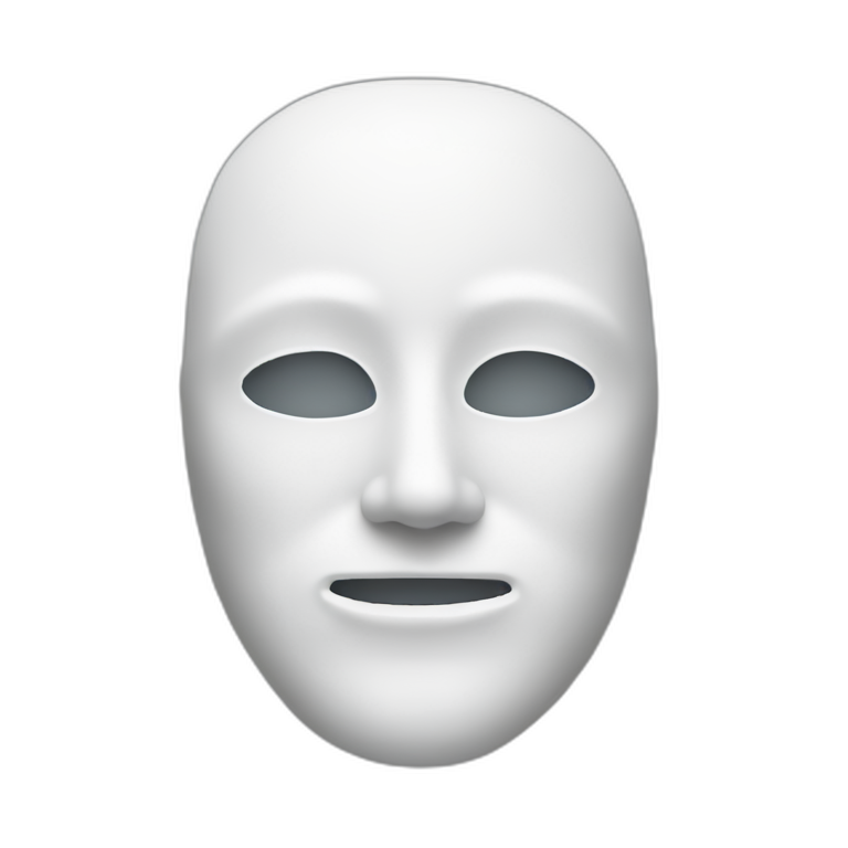 blank white mask emoji