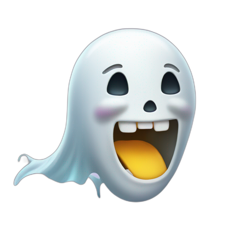 laughing ghost with a spooky theme emoji