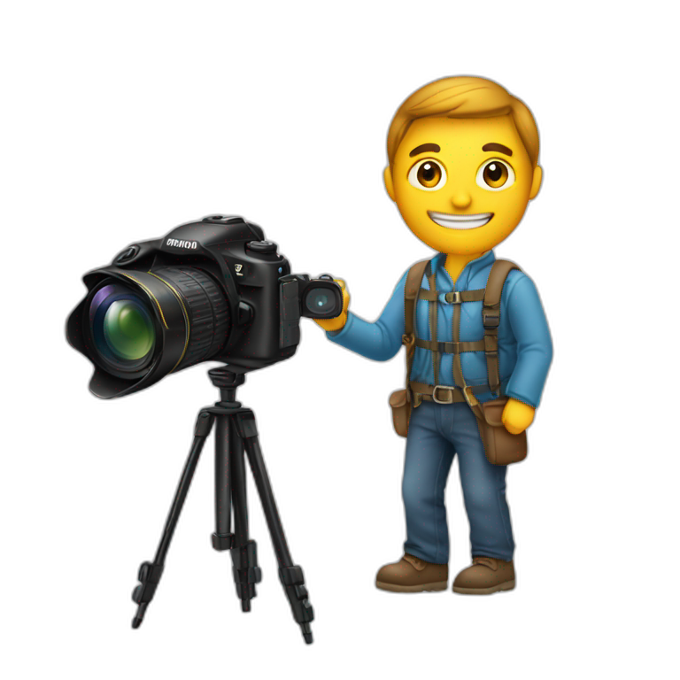 Photographer with camera and tripod emoji