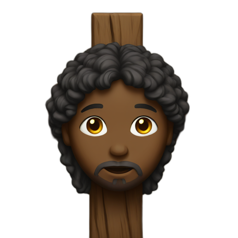 Black Jesus On the cross emoji