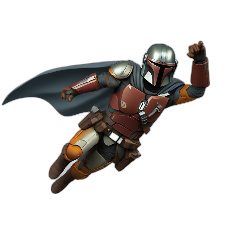 mandalorian flying like Superman emoji