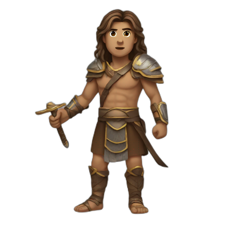 Ancient warrior long brown hair emoji