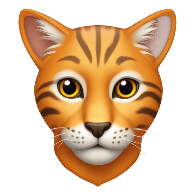 Felino color naranja tierno emoji