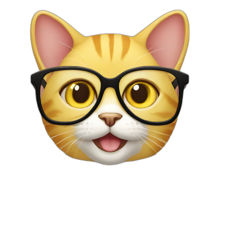 yellow cat in glasses emoji