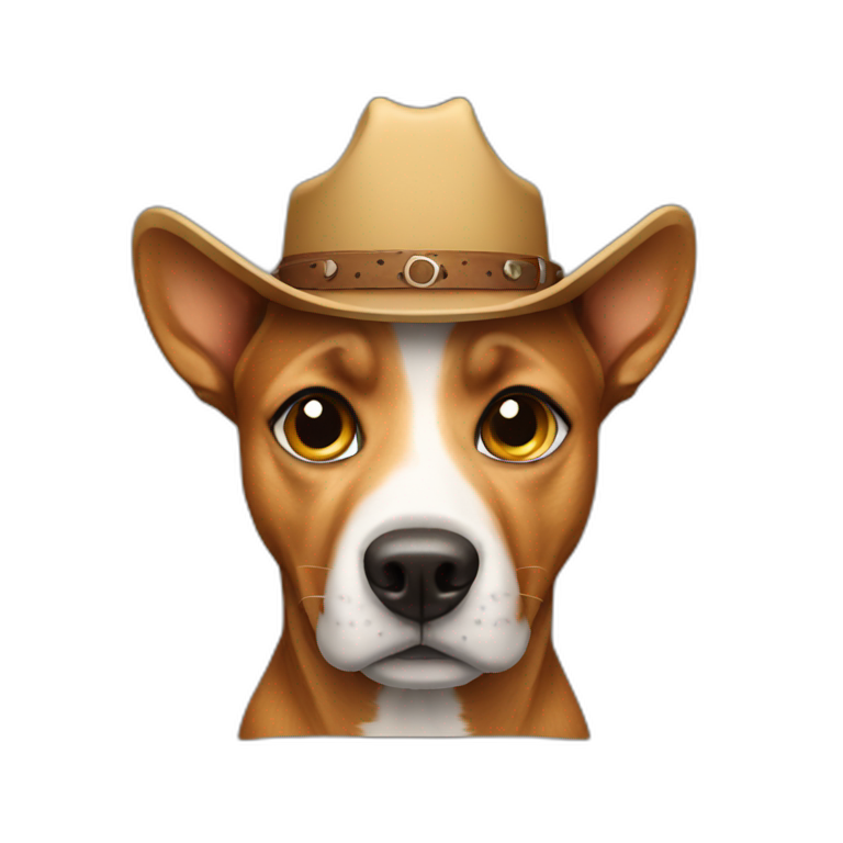 dog wearing cowboy hat emoji
