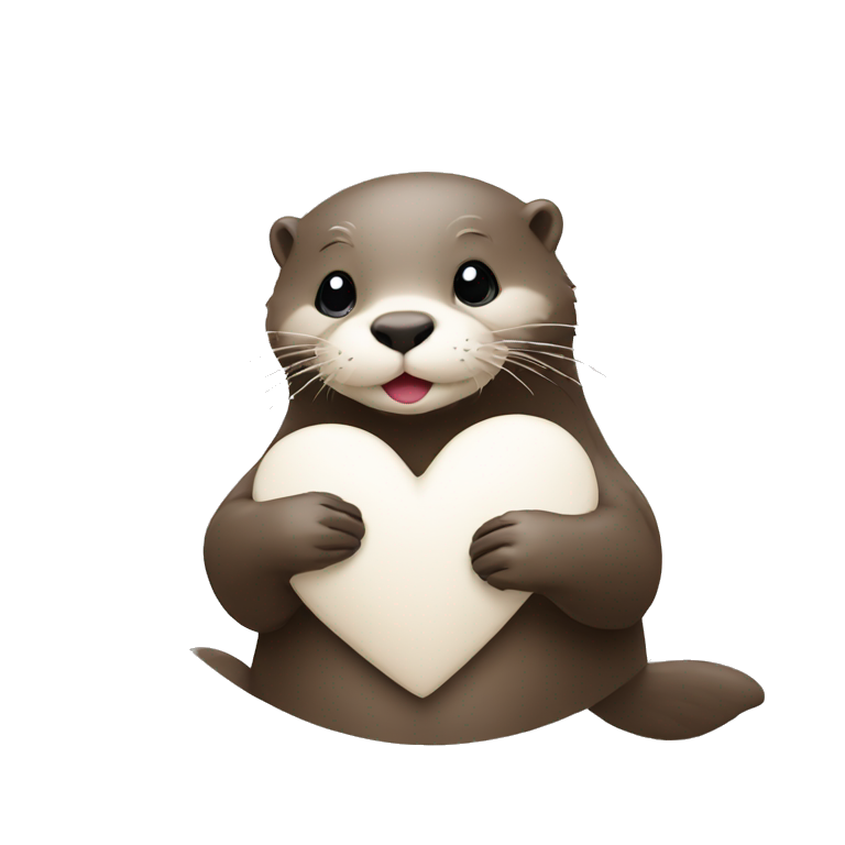 otter making a white heart emoji