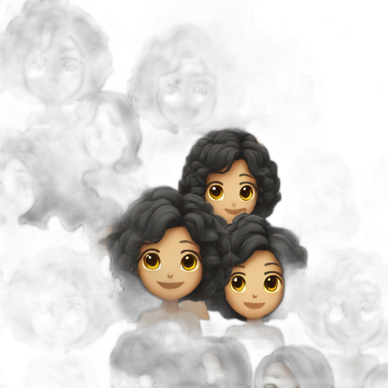 middle of black hair emoji