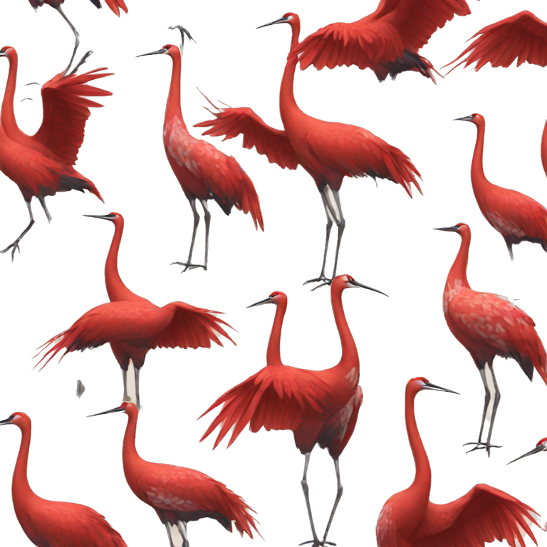 six crimson cranes emoji
