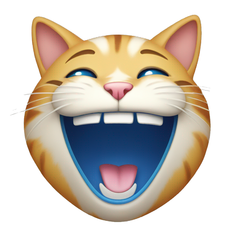 Laughing cat blue eye emoji