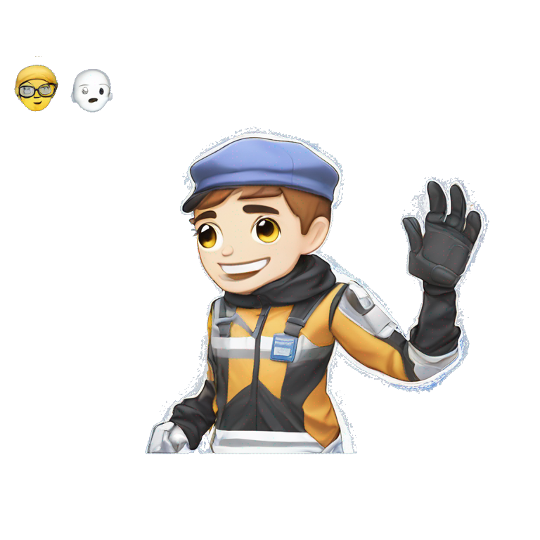 style parody chibi boy robot emoji