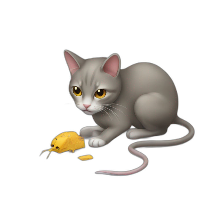 Cat kill mouse emoji