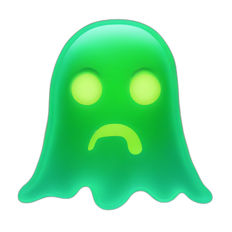 neon green ghost emoji