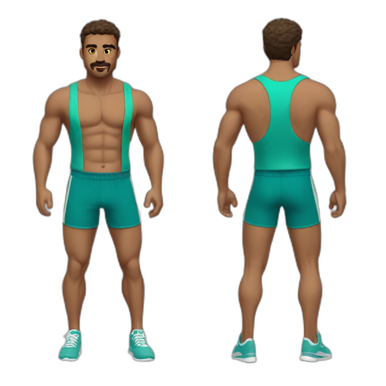 retro workout clothes for man emoji AI Emoji Generator