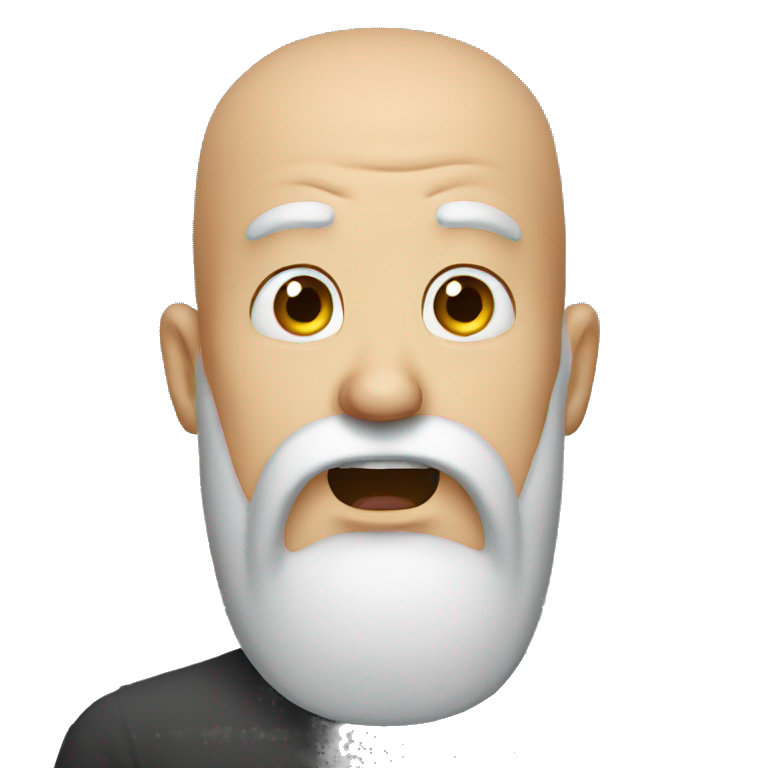 shocked bald guy with long beard emoji