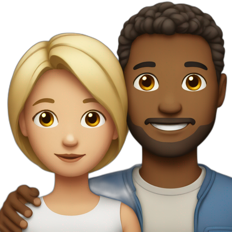 interracial couple with son emoji