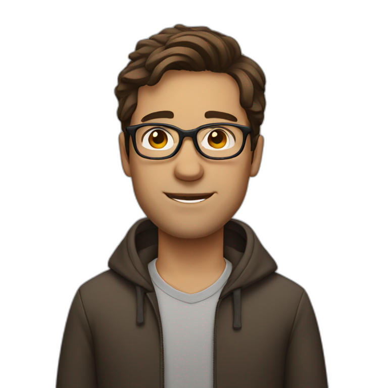 brown haired man with glasses emoji