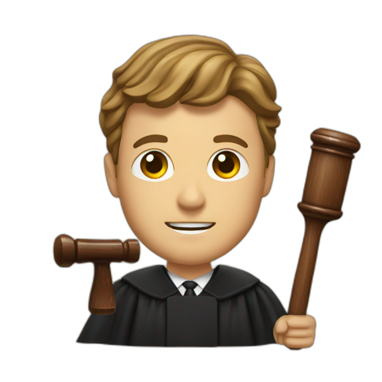 male judge with woodden hammer emoji