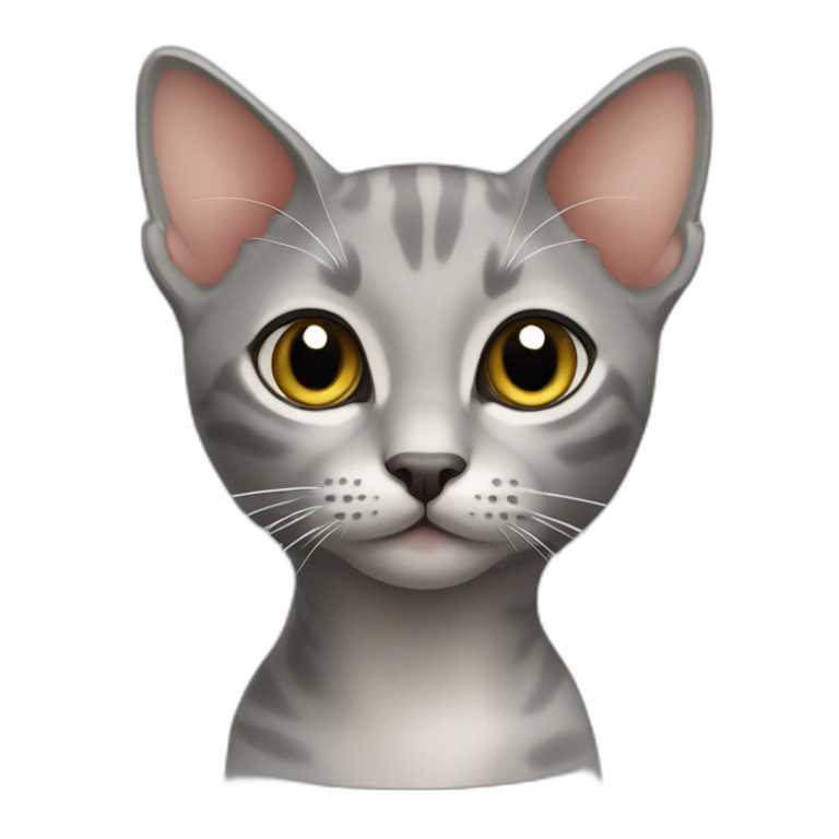 Oriental short hair cat grey emoji