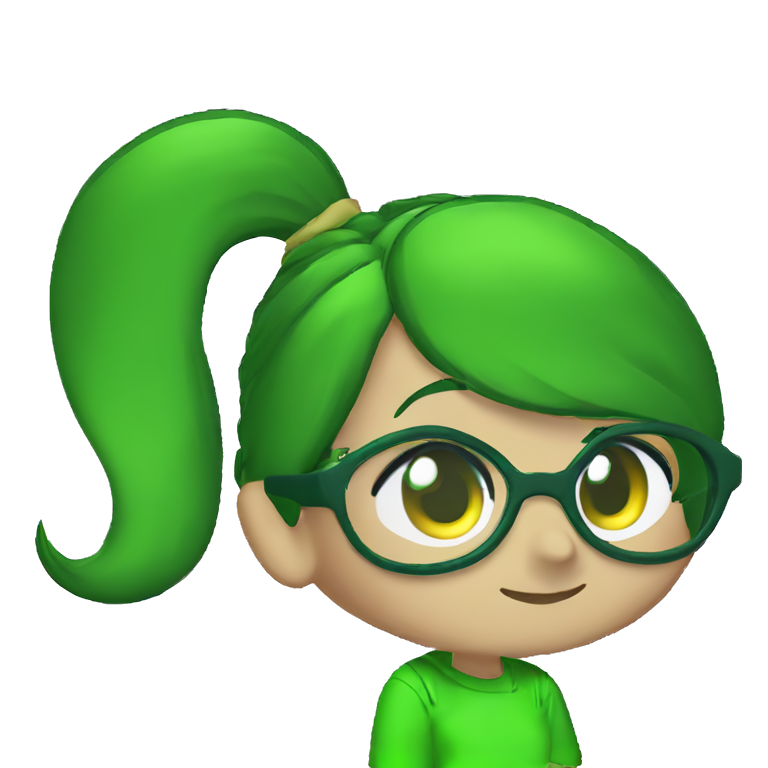 green-eyed girl in glasses emoji