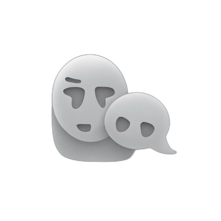 a person speaking with a speech bubble emoji