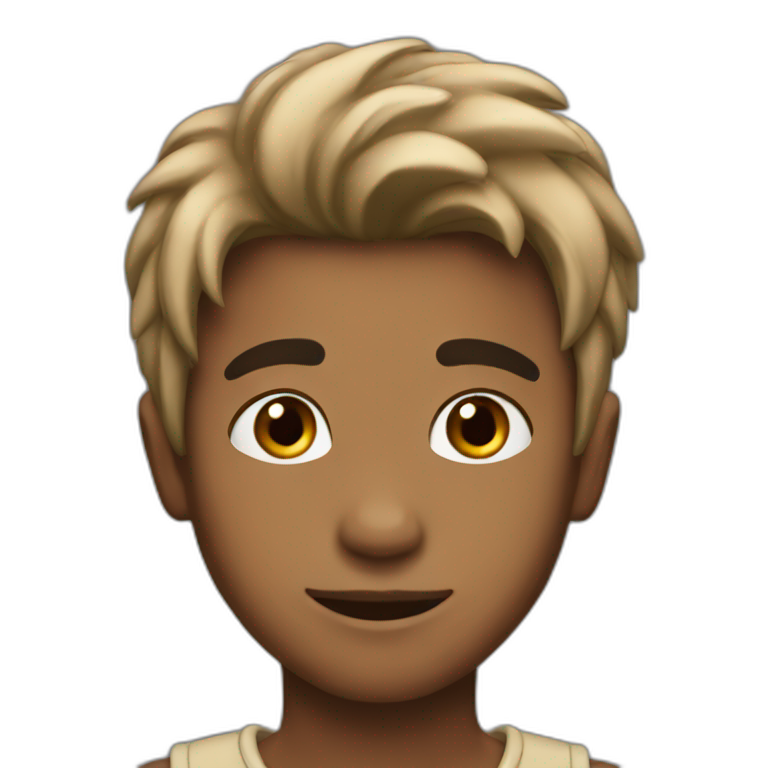 Brown Boy with black hair and imagine emoji