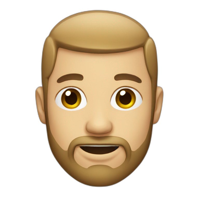 shaved guy with beard emoji