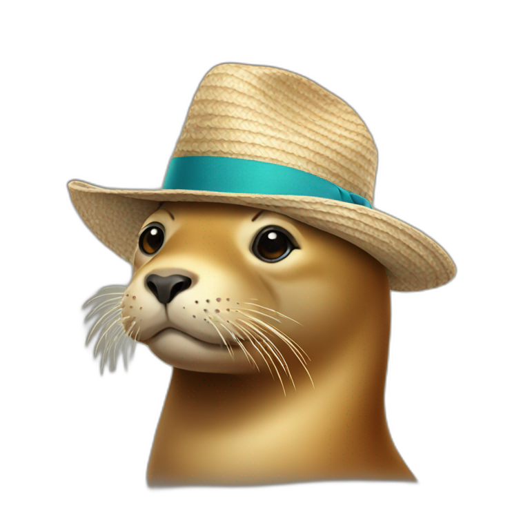 sea lion with hat emoji
