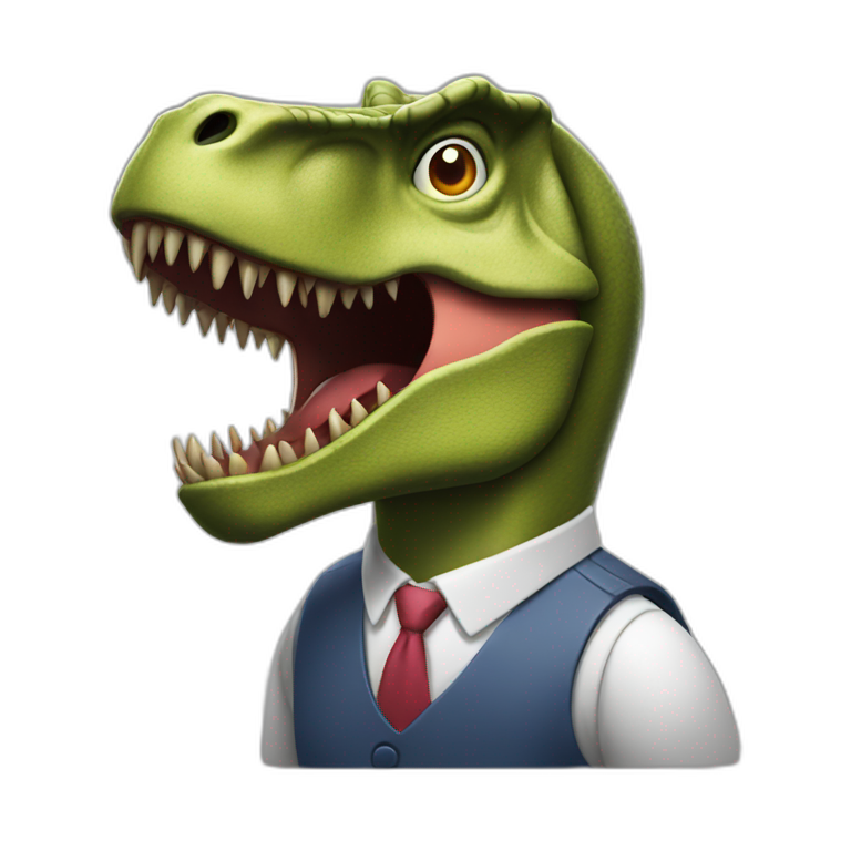 taxman with roaring t-rex emoji