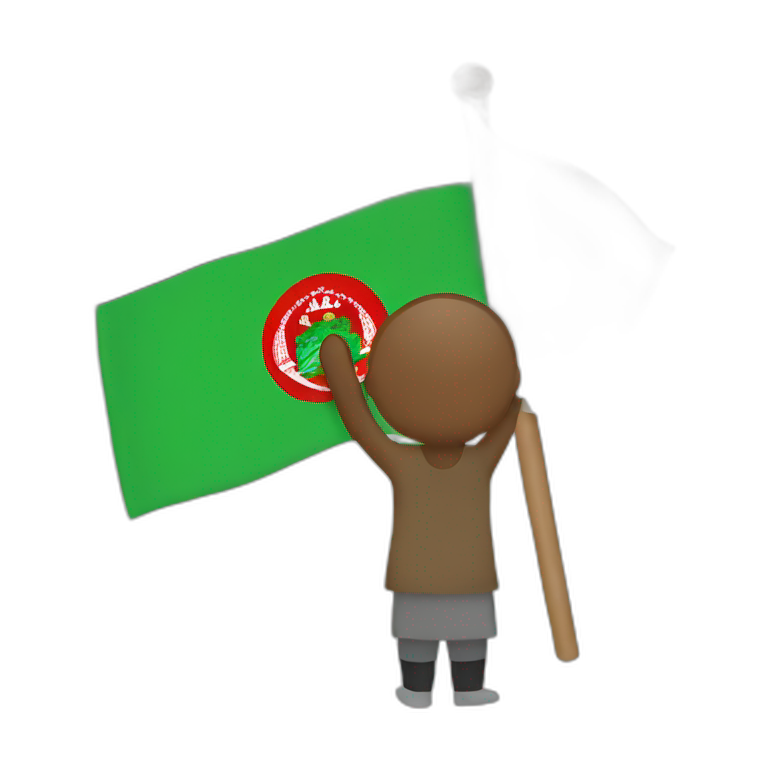 Someone holding afghan flag emoji