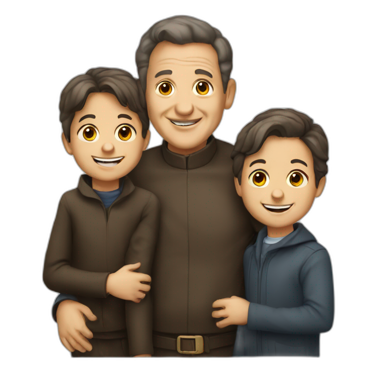 don bosco with 3 kids playing emoji