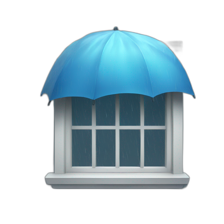 rainy, window emoji