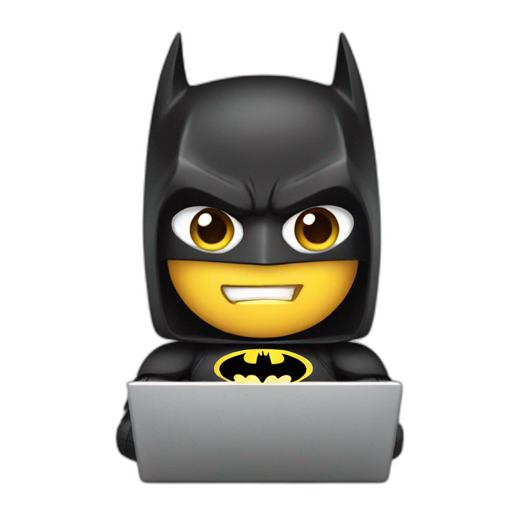 batman coding with laptop emoji