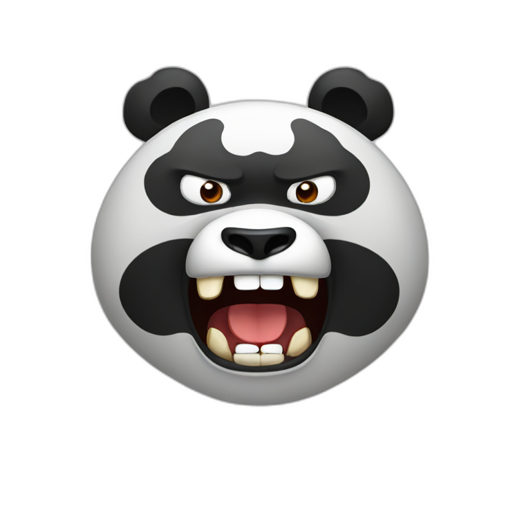 Angry panda with teeth emoji