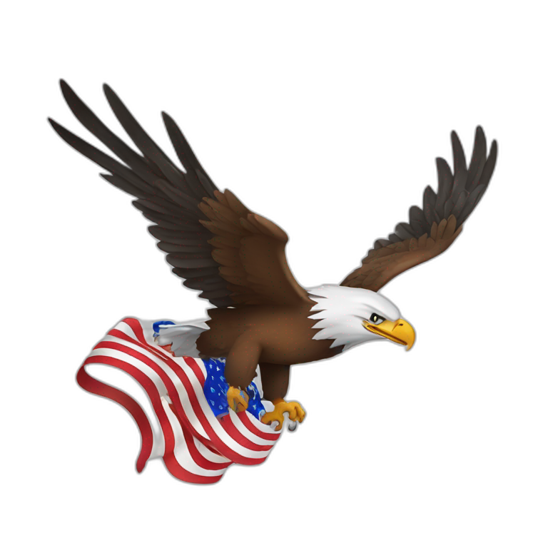 Patriotic Eagle flying emoji