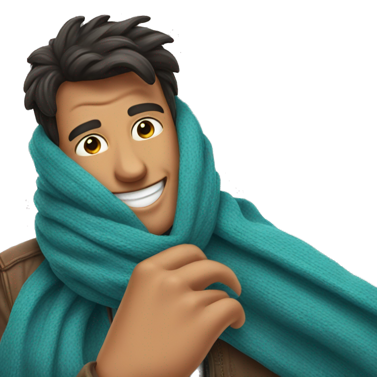 happy guy with scarf emoji